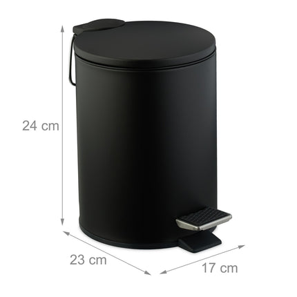 Coș de gunoi cu pedală pentru baie, 3L - Închidere silențioasă, Mâini libere