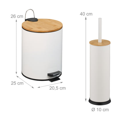 Set de baie cu coș și perie de toaletă, capacitate 5L