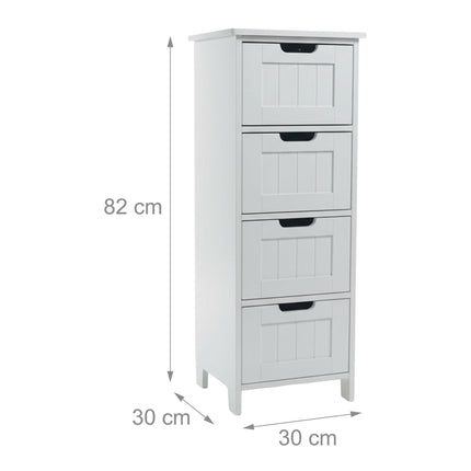 Dulap de depozitare pentru baie, 4 sertare, design care economisește spațiu