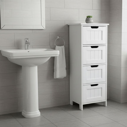 Dulap de depozitare pentru baie, 4 sertare, design care economisește spațiu
