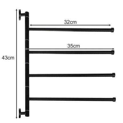 Suport pentru prosoape de baie - negru Ruhhy 24474