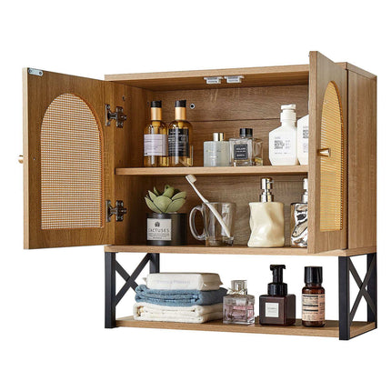 Bathroom Wall Cabinet, 2 Doors, Adjustable Shelf, Over Toilet