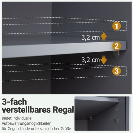 Dulap de baie suspendat cu 2 uși și raft reglabil
