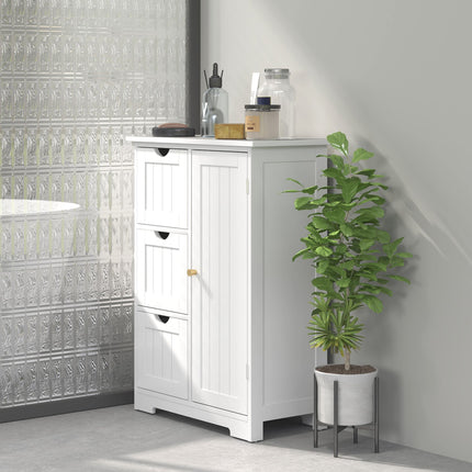 Dulap baie dulap lateral cu 3 sertare, dulap baie cu polit reglabil, pentru baie, living 60 x 30 x 80 cm alb |