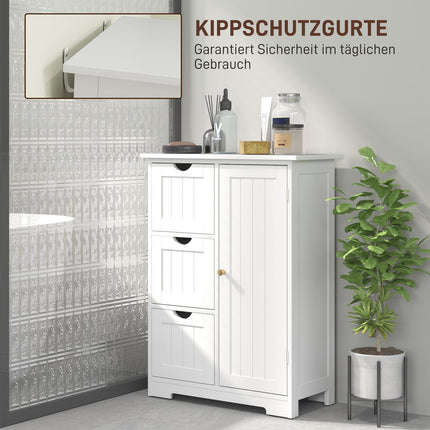 Dulap baie dulap lateral cu 3 sertare, dulap baie cu polit reglabil, pentru baie, living 60 x 30 x 80 cm alb |