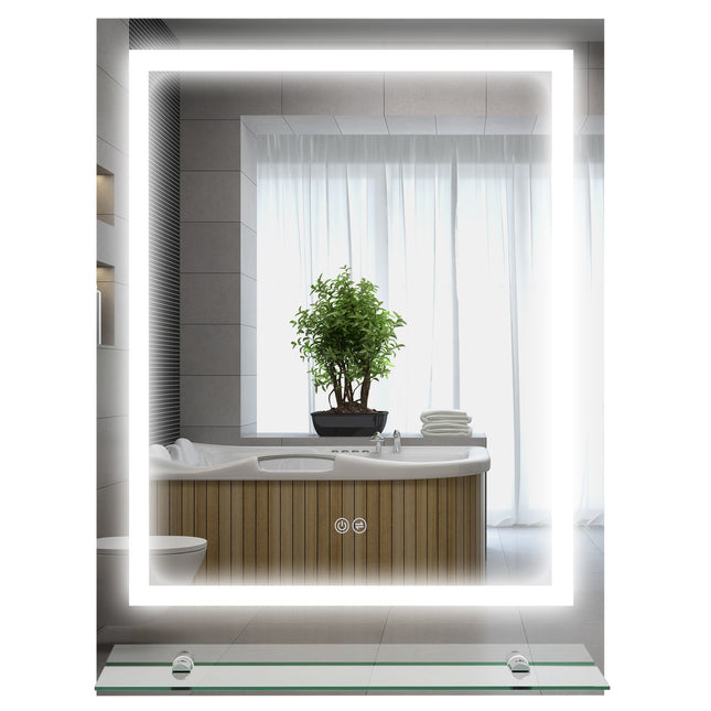 Bathroom mirror with lighting and anti-fog, 70 x 50 cm