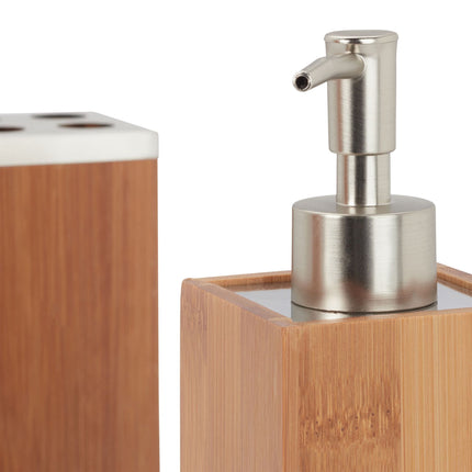 Bathroom set bamboo 6 parts