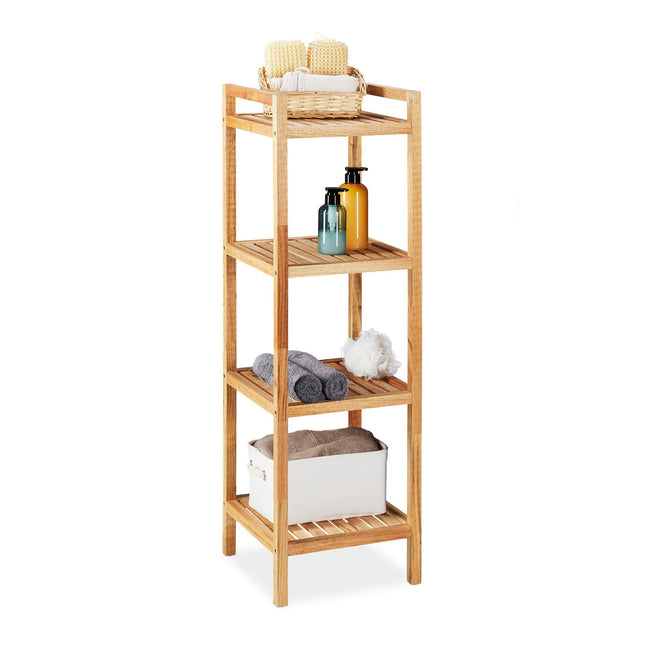 Bathroom shelf Walnut 4 shelves