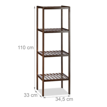 Bathroom shelf bamboo dark brown