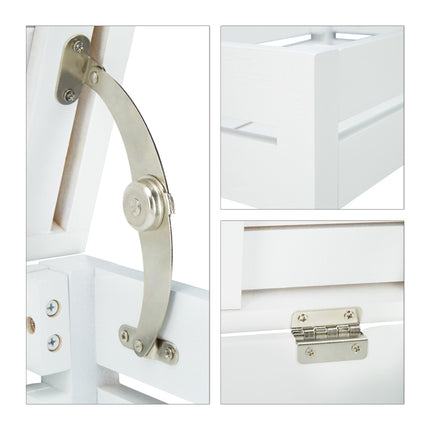 Bathroom shelf bamboo white