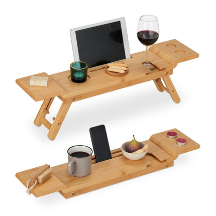 Bath shelf in bamboo with feet