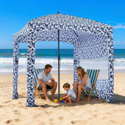 Beach Cabana Canopy 6x6 Ft, Side Wall, UPF 50+