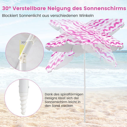 Set de plajă cu umbrelă, 2 scaune și pătură
