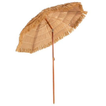 Umbrelă de plajă 175 cm, înclinare reglabilă, alb/bej