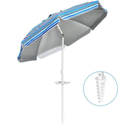 Umbrelă de plajă 2,2 m, protecție solară UPF50+, portabilă