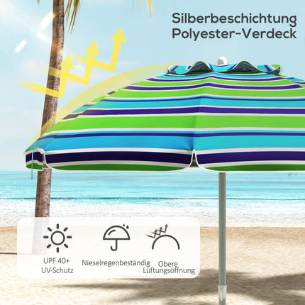 Umbrelă de plajă, protecție UV 40+, înălțime reglabilă