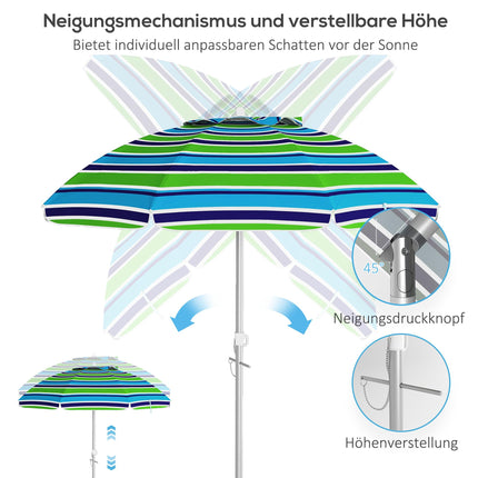 Umbrelă de plajă, protecție UV 40+, înălțime reglabilă