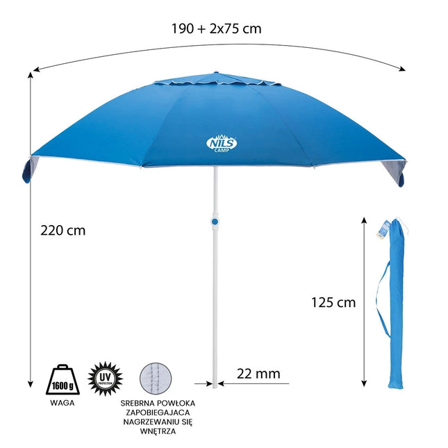 Umbrela de plaja XL – 220 cm, protectie UV