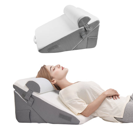Bed Wedge Pillow Set, 3-Piece Adjustable, Washable Cover