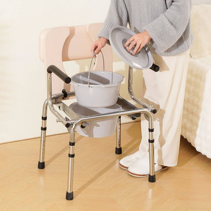 Bedside Commode Chair, Padded Seat, 350 lb Capacity