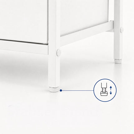 Noptieră cu 2 sertare și rafturi din material textil, MDF/Metal
