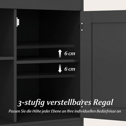 Noptieră cu stație de încărcare și raft reglabil