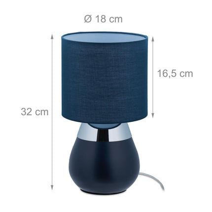 Lampă de noptieră cu funcție tactilă albastru închis
