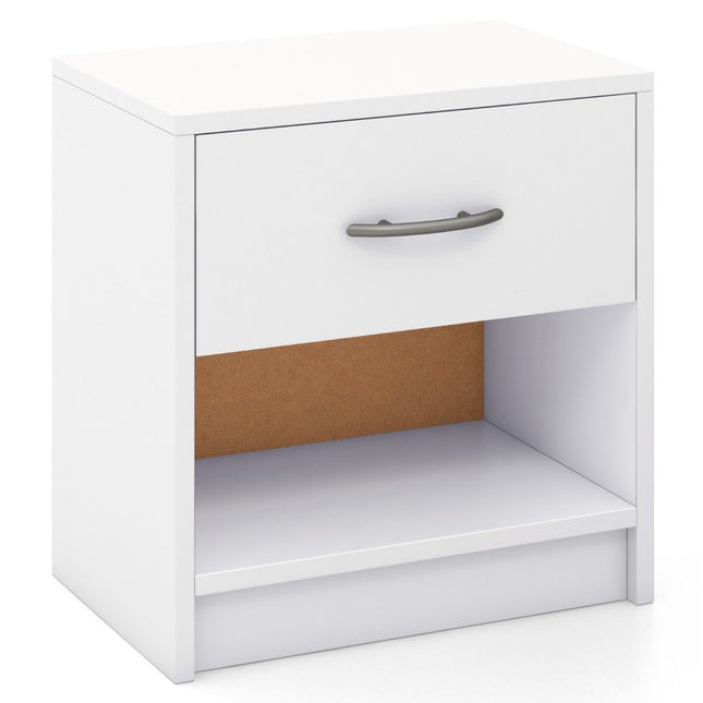 Noptiera cu sertar Masuta mica cu compartiment deschis 38,5 x 28 x 40,5 cm alb