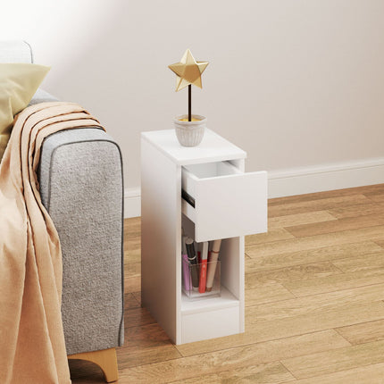 White bedside table with drawers, 20x30x50 cm