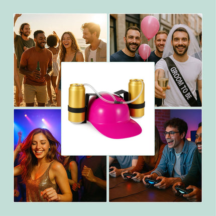 Pălărie pentru băut bere - Accesoriu de petrecere hands-free