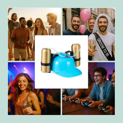 Pălărie pentru băut bere - Accesoriu de petrecere hands-free