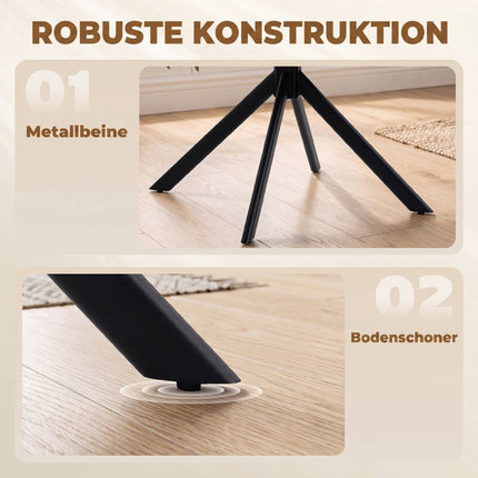 Set de 2 scaune de masă pivotante bej cu cotiere