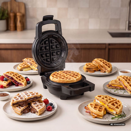 Aparat de gofre cu umplere belgiană, 700 W, cu funcție de răsturnare, 16 cm