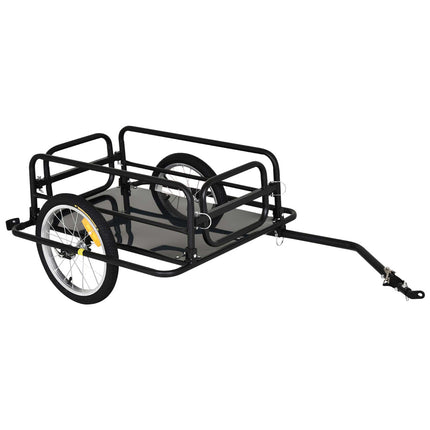 Remorcă pentru bicicletă, cadru din oțel, capacitate 40 kg, neagră
