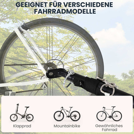 Remorcă pentru bicicletă, cadru din oțel, capacitate 40 kg, neagră