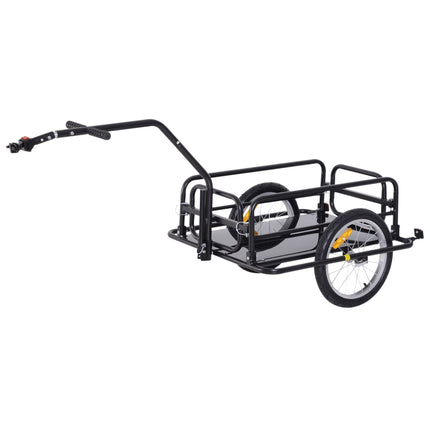 Remorcă de încărcare remorcă de biciclete 40 kg capacitate de încărcare, remorcă de transport cu cuplare pliabilă, neagră, 155X71,5X77Cm