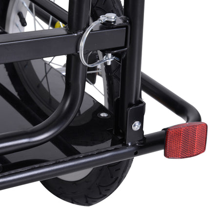 Remorcă de încărcare remorcă de biciclete 40 kg capacitate de încărcare, remorcă de transport cu cuplare pliabilă, neagră, 155X71,5X77Cm