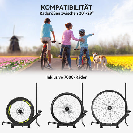 Suport de biciclete pentru biciclete Suport de biciclete din otel cu latime anvelopa de 80 mm 75 x 41 x 81H cm negru