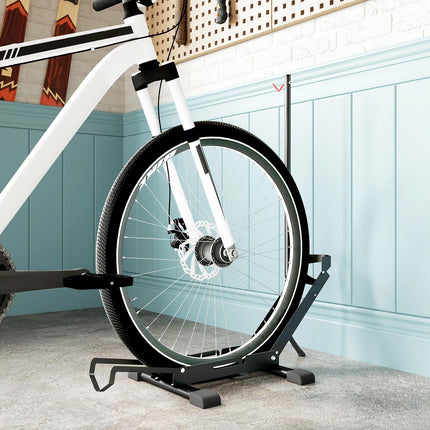 Suport de biciclete pentru biciclete Suport de biciclete din otel cu latime anvelopa de 80 mm 75 x 41 x 81H cm negru