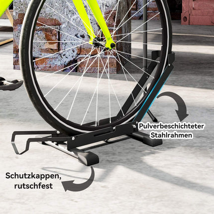 Suport de biciclete pentru biciclete Suport de biciclete din otel cu latime anvelopa de 80 mm 75 x 41 x 81H cm negru