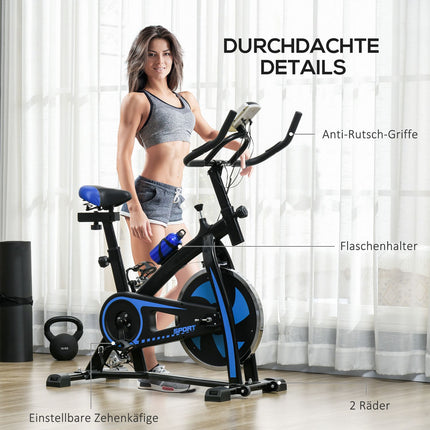 Exercise bike trainer with LCD screen and adjustable seat