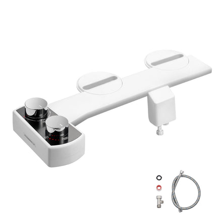 Bidet Attachment, Dual Nozzle, Adjustable Pressure, White