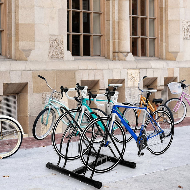 Suport pentru biciclete pentru 2 persoane – interior/exterior, oțel, negru