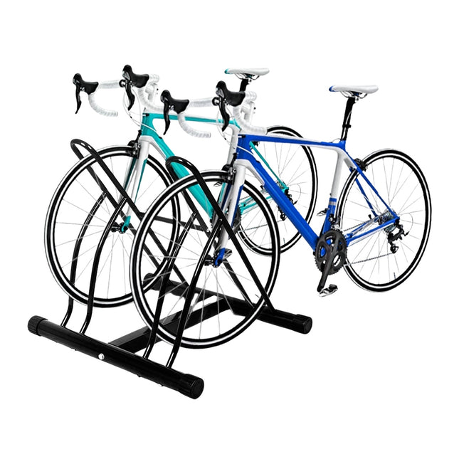 Suport pentru biciclete pentru 2 persoane – interior/exterior, oțel, negru