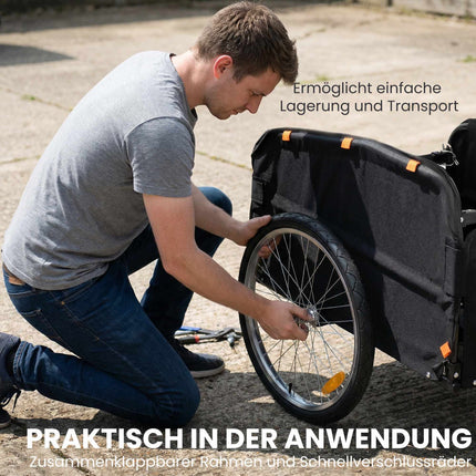 Remorcă pentru bicicletă cu cutie de marfă de 170 l, compatibilă cu roți de 22"-28"