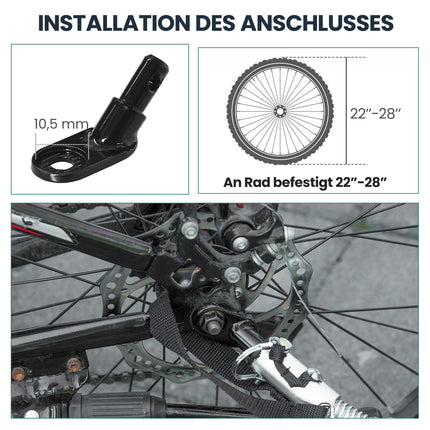 Remorcă pentru bicicletă cu cutie de marfă de 170 l, compatibilă cu roți de 22"-28"