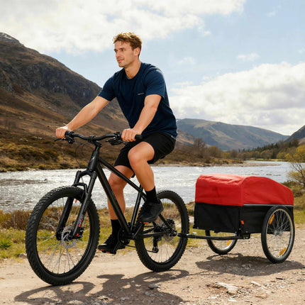 Remorcă pentru bicicletă cu cutie de marfă de 170 l, compatibilă cu roți de 22"-28"