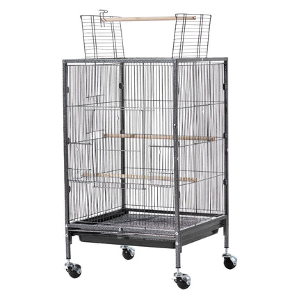 Bird Flight Cage 18x18x30 in, Open Top, Rolling Tray