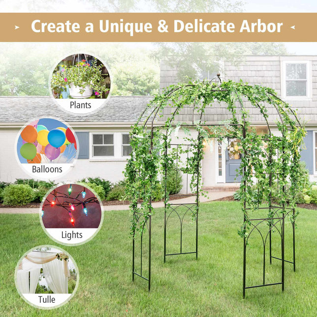 Arborele de grădină pentru colivie cu arc metalic de 8,4 ft cu țăruși