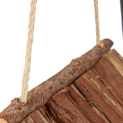 Bird feeder with bark